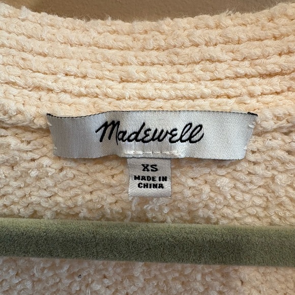 NWOT Madewell Chatterton Fringe Cardigan Sweater In Pearl Ivory Women’s Size XS - Picture 6 of 14